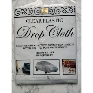 Better Home Clear Plastic  Drop Cloth 9Ft x 12 Ft New in Pack